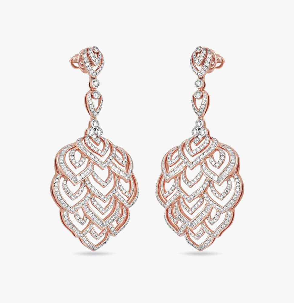 Diamond Yellow Gold 22kt Dangle Earring