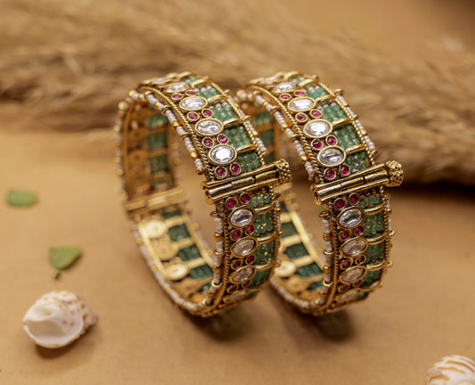 Brass kada Kundan